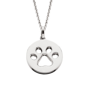 Milestone Moments Sterling Silver Paw Print Coin Necklace Milestone Moments Sterling Silver Paw Print Coin Necklace