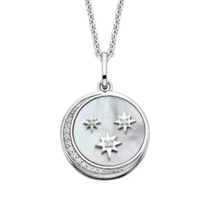 Milestone Moments Sterling Silver Mother of Pearl Crescent Moon Necklace Milestone Moments Sterling Silver Mother of Pearl Crescent Moon Necklace