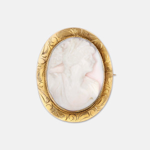 Vintage 10K Gold Cameo Pin