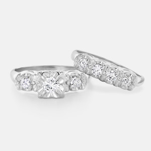 Ladies Vintage 14KW Diamond Wedding Set Ladies Vintage 14KW Diamond Wedding Set