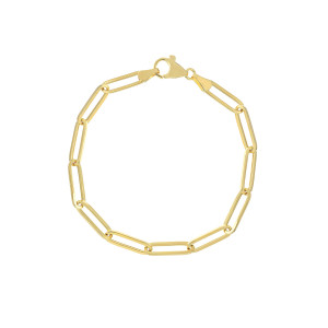 14K Yellow Gold 4mm Paperclip Bracelet, 7.25" 14K Yellow Gold 4mm Paperclip Bracelet, 7.25"