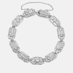 Ladies Vintage 14K & Diamond Art Deco Filigree Bracelet Ladies Vintage 14K & Diamond Art Deco Filigree Bracelet