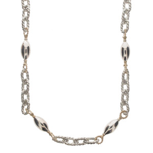 Sterling Silver & 14K Yellow Gold Oval Bead Chain by Vahan Sterling Silver & 14K Yellow Gold Oval Bead Chain by Vahan