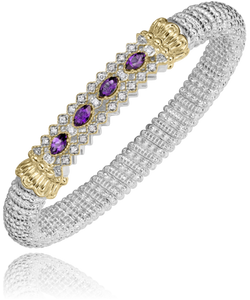 Alwand Vahan Sterling Silver & Amethyst Design Diamond Bracelet Alwand Vahan Sterling Silver & Amethyst Design Diamond Bracelet