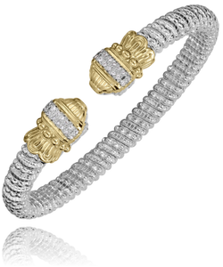 Alwand Vahan 14K Yellow Gold & Sterling Silver Beaded Diamond Bangle Bracelet Alwand Vahan 14K Yellow Gold & Sterling Silver Beaded Diamond Bangle Bracelet