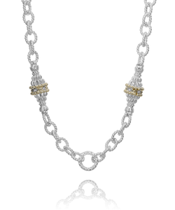 Alwand Vahan Two-Tone Textured Link Necklace Alwand Vahan Two-Tone Textured Link Necklace