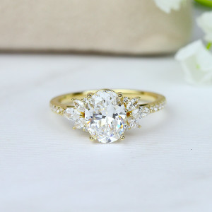 Accented Oval Semi-Mount Engagement Ring by Parade Designs