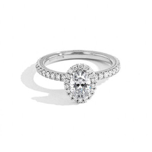 Verragio 14K White Gold Oval Halo Engagement Ring