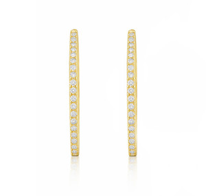 14K Yellow Gold Diamond Hoops .33ctw