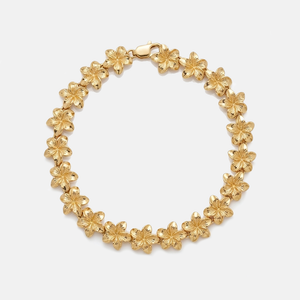 14K Yellow Gold Tropical Flower Bracelet