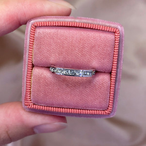 Vintage 8K White Gold & Diamond Eternity Band