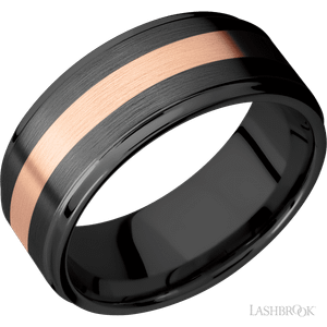 Lashbrook Black Zirconium & Rose Gold Band