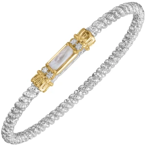 14K Gold & Sterling Silver Diamond & Mother of Pearl Vahan Bracelet