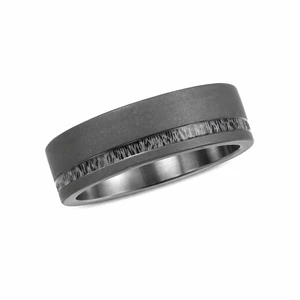 7mm Fine Bead Blast Finish Titanium &  Antler Band