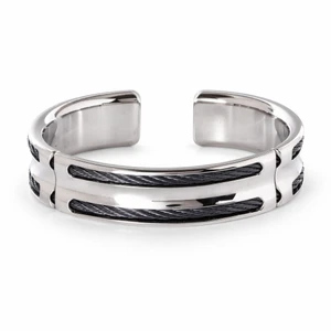 Edward Mirell Titanium & Stainless Steel Cable Bangle Bracelet