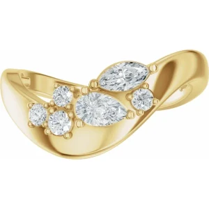 14K Yellow Gold .50ctw Lab-Grown Diamond Curved Band