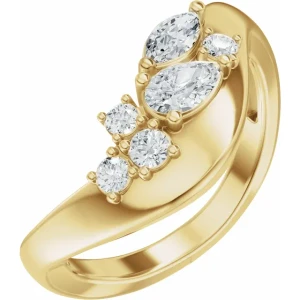 14K Yellow Gold .50ctw Lab-Grown Diamond Curved Band