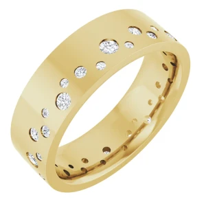 14K Yellow Gold .37ctw Lab-Grown Diamond Flat Gypsy-Set Band