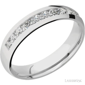 Cobalt Chrome Channel Set Diamond Band by Lashbrook Designs