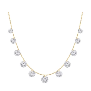 10K Yellow Gold 2.00ctw Lab Grown Round Brilliant Pierced Diamond Necklace