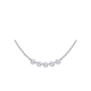 14K White Gold 1.25ctw Lab Grown Round Brilliant Pierced Diamond Necklac
