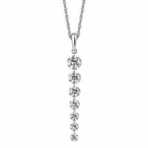 14K White Gold 2.02ctw Lab Grown Round Brilliant Pierced Diamond Drop Pendant