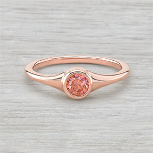 14K Rose Gold and Pink Diamond Bezel Set Ring 14K Rose Gold and Pink Diamond Bezel Set Ring