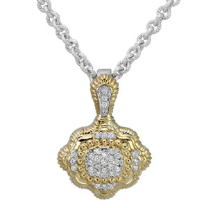 Sterling Silver & 14k Yellow Gold with Diamond Accented Pendant by Alwand Vahan Sterling Silver & 14k Yellow Gold with Diamond Accented Pendant by Alwand Vahan