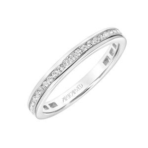 14kt White Gold and Diamond Channel Set Wedding Band by ArtCarved