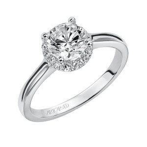 14kt White Gold and Diamond Halo Engagement Ring by ArtCarved 14kt White Gold and Diamond Halo Engagement Ring by ArtCarved