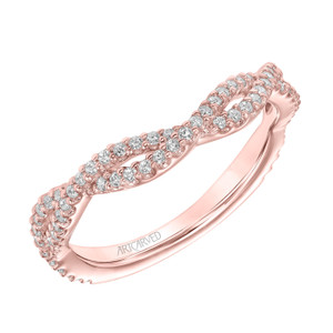 Braided Diamond and Rose Gold Wedding Band by ArtCarved Braided Diamond and Rose Gold Wedding Band by ArtCarved