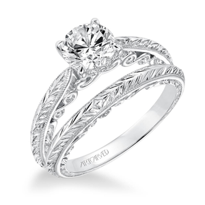 Anwen 14K White Gold Engagement Ring & Band by ArtCarved Anwen 14K White Gold Engagement Ring & Band by ArtCarved