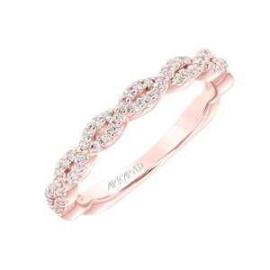 14kt Rose Gold and Diamond Braided Wedding Band by ArtCarved 14kt Rose Gold and Diamond Braided Wedding Band by ArtCarved