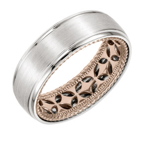 ArtCarved Inside and Out Wedding Band - Diamond Pattern, 7mm ArtCarved Inside and Out Wedding Band - Diamond Pattern, 7mm