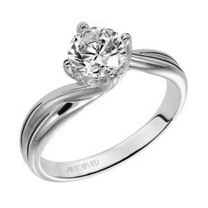 14kt White Gold and Diamond "Twist" Engagement Ring by ArtCarved 14kt White Gold and Diamond "Twist" Engagement Ring by ArtCarved
