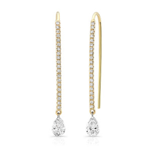 Bare Diamonds - 18K Yellow Gold & Pear Shape Diamond Drop Earrings Bare Diamonds - 18K Yellow Gold & Pear Shape Diamond Drop Earrings