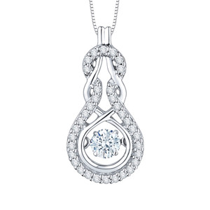 10k White Gold & Diamond Beat of The Heart Knot Necklace 10k White Gold & Diamond Beat of The Heart Knot Necklace
