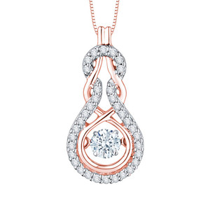 10k Rose Gold & Diamond Beat of Heart Necklace 10k Rose Gold & Diamond Beat of Heart Necklace