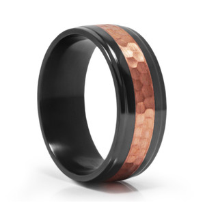 J.R.Yates SCORCH Black Zirconium & Copper Ring J.R.Yates SCORCH Black Zirconium & Copper Ring