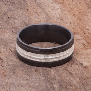 J.R. Yates GLACIER Black Zirconium & Silver Ring J.R. Yates GLACIER Black Zirconium & Silver Ring