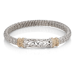 Alwand Vahan Sterling Silver & 14K Gold "Lattice" Style Bracelet -20621 Alwand Vahan Sterling Silver & 14K Gold "Lattice" Style Bracelet -20621