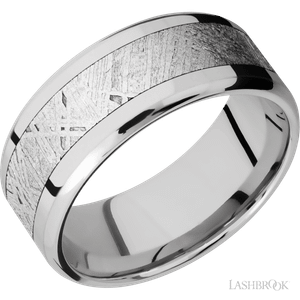 Cobalt Chrome with Meteorite Inlay Band by Lashbrook Designs
