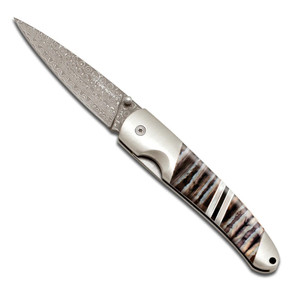 Woolly Mammoth Tooth Damascus Steel Knife 4" Woolly Mammoth Tooth Damascus Steel Knife 4"