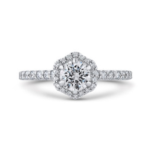Promezza Hexagon Halo Diamond Engagement Ring Promezza Hexagon Halo Diamond Engagement Ring