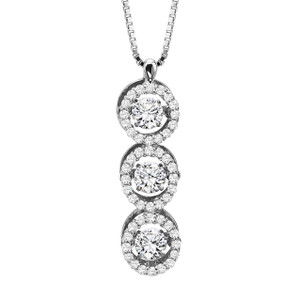 Triple Diamond Halo Rhythm of Love Necklace Triple Diamond Halo Rhythm of Love Necklace