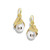 Galatea Diamond in Pearl Earrings Leaf Style