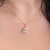 14K White Gold Rhythm of Love Diamond Necklace - Double Tear Drop Halo