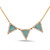 14K Gold, Turquoise and Diamond Triple Triangle Necklace by Bassali 14K Gold, Turquoise and Diamond Triple Triangle Necklace by Bassali