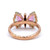 14k Rose Gold Watermelon Tourmaline Carved Butterfly Ring 14k Rose Gold Watermelon Tourmaline Carved Butterfly Ring