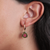 14K Yellow Gold Hoop Watermelon Tourmaline Earrings